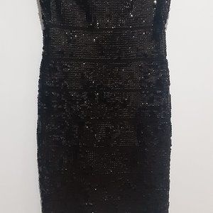 black sequin sparkling evening dress BCBG